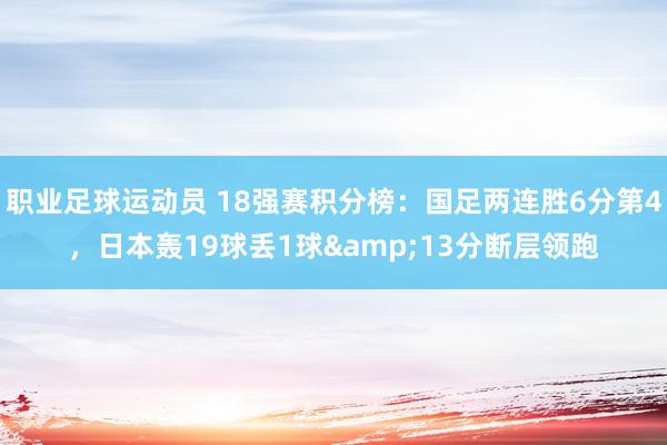 职业足球运动员 18强赛积分榜：国足两连胜6分第4，日本轰19球丢1球&13分断层领跑