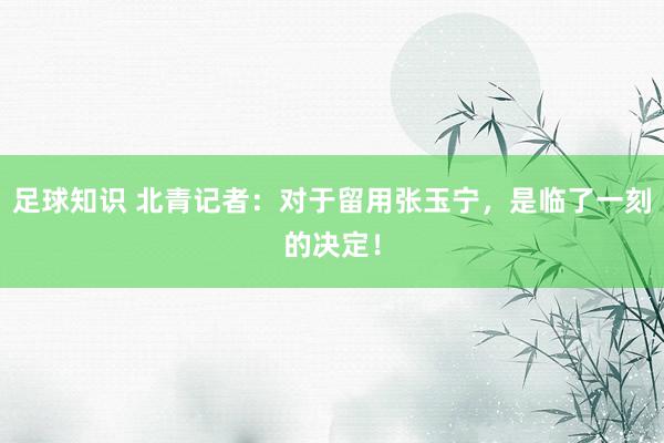 足球知识 北青记者：对于留用张玉宁，是临了一刻的决定！