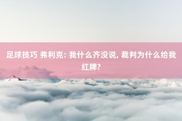 足球技巧 弗利克: 我什么齐没说, 裁判为什么给我红牌?