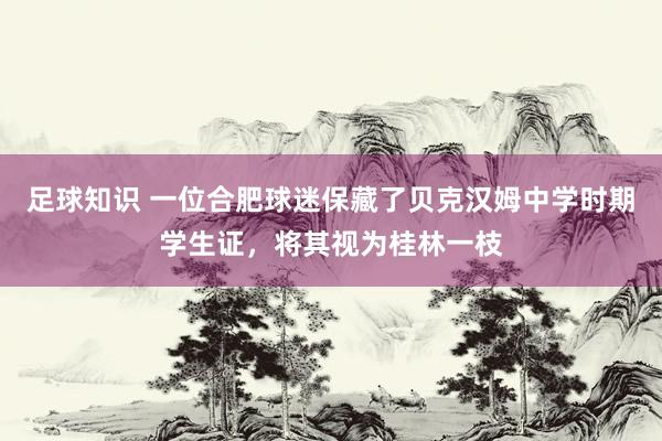 足球知识 一位合肥球迷保藏了贝克汉姆中学时期学生证，将其视为桂林一枝