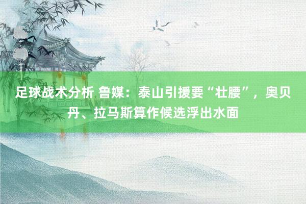 足球战术分析 鲁媒：泰山引援要“壮腰”，奥贝丹、拉马斯算作候选浮出水面