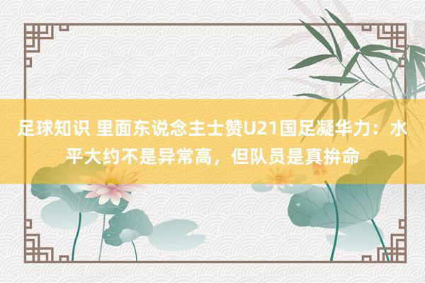 足球知识 里面东说念主士赞U21国足凝华力：水平大约不是异常高，但队员是真拚命