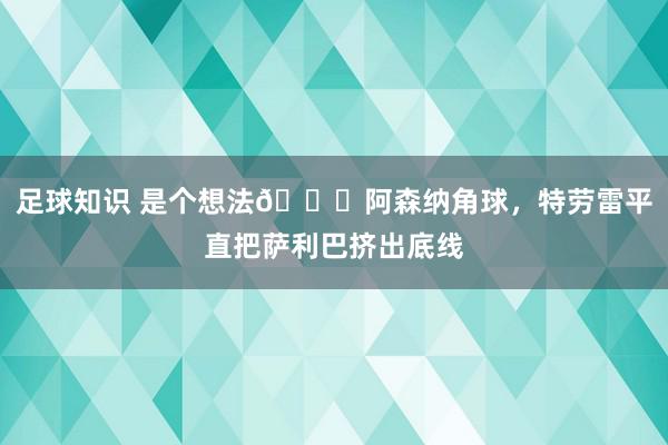 足球知识 是个想法😂阿森纳角球，特劳雷平直把萨利巴挤出底线