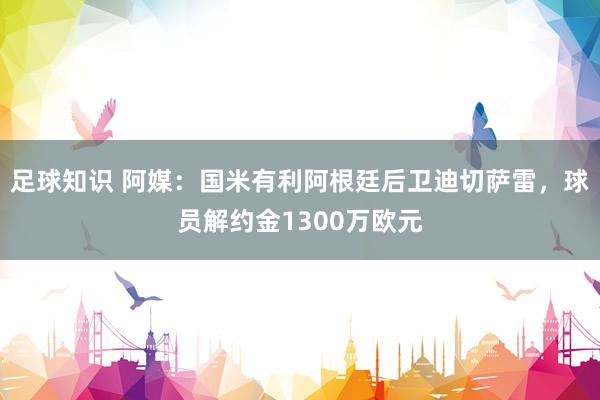 足球知识 阿媒：国米有利阿根廷后卫迪切萨雷，球员解约金1300万欧元