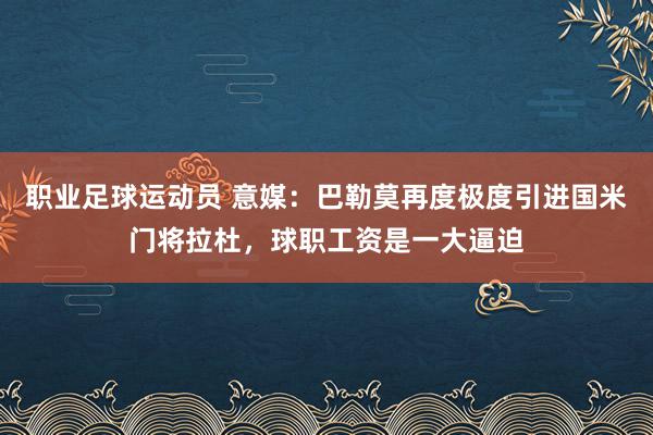 职业足球运动员 意媒：巴勒莫再度极度引进国米门将拉杜，球职工资是一大逼迫