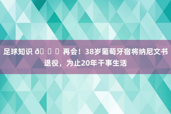 足球知识 👋再会！38岁葡萄牙宿将纳尼文书退役，为止20年干事生活