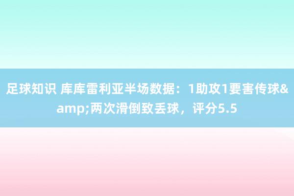 足球知识 库库雷利亚半场数据：1助攻1要害传球&两次滑倒致丢球，评分5.5