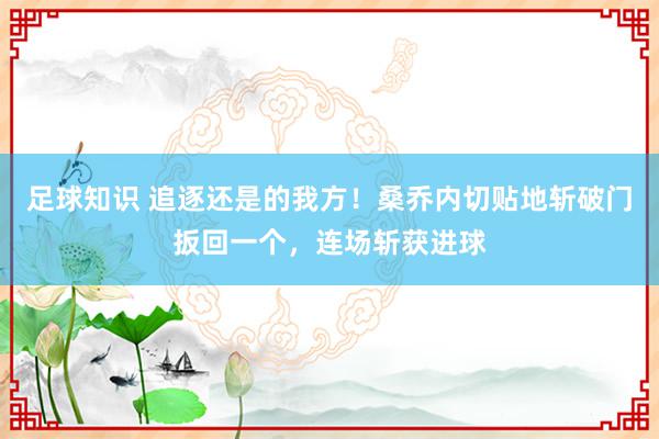 足球知识 追逐还是的我方！桑乔内切贴地斩破门扳回一个，连场斩获进球